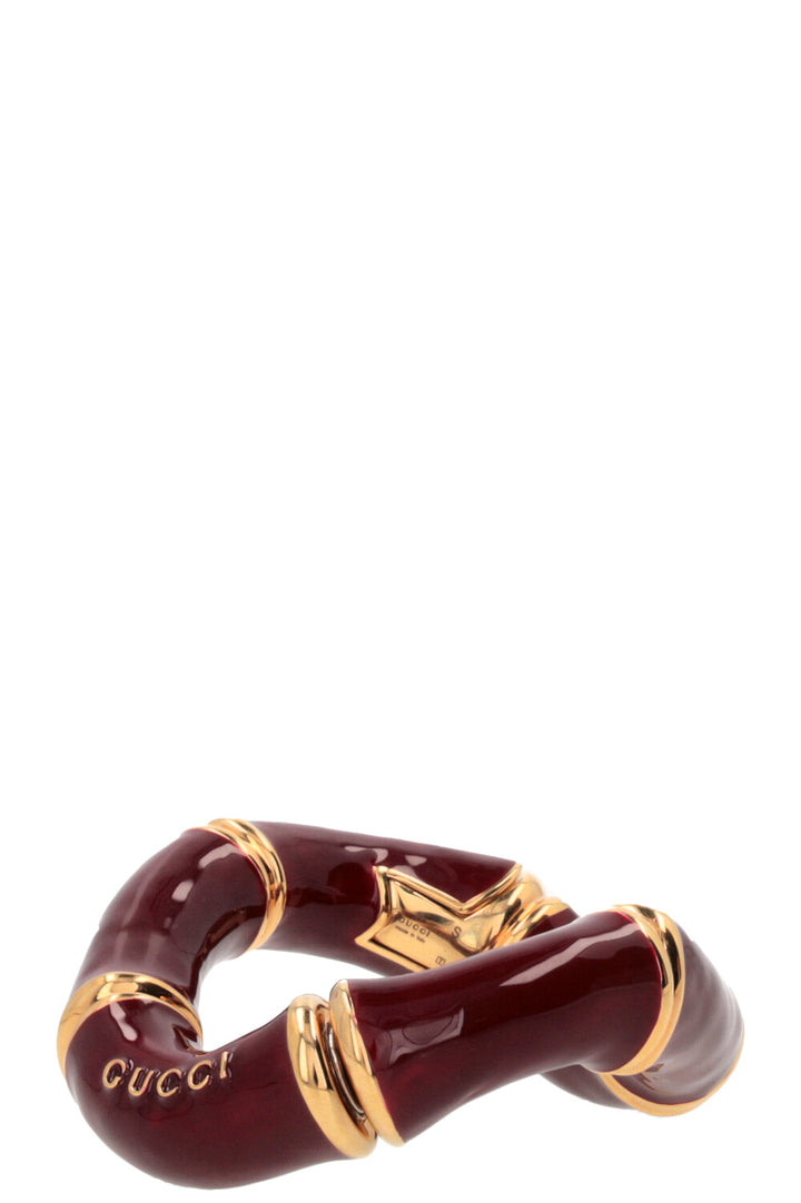 GUCCI Enamel Bamboo Bracelet Bordeaux