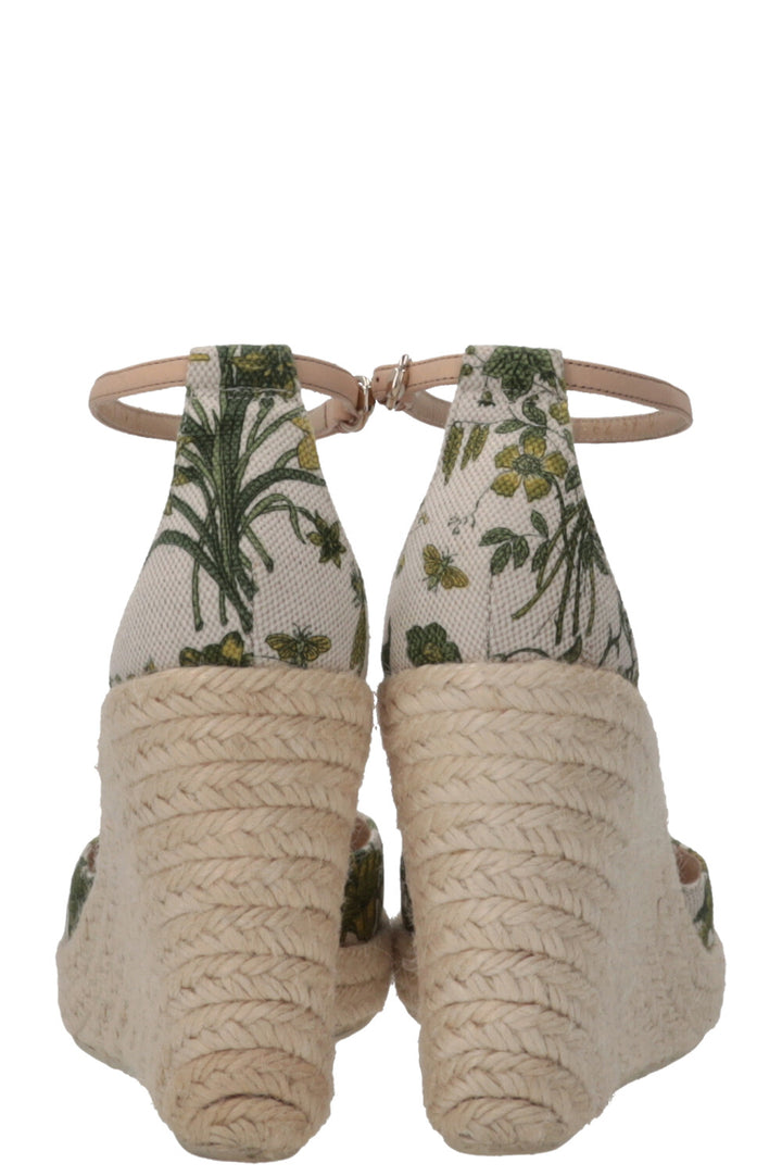 GUCCI Espadrilles compensées à imprimé floral vert