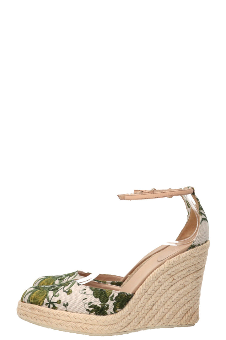 GUCCI Espadrilles compensées à imprimé floral vert