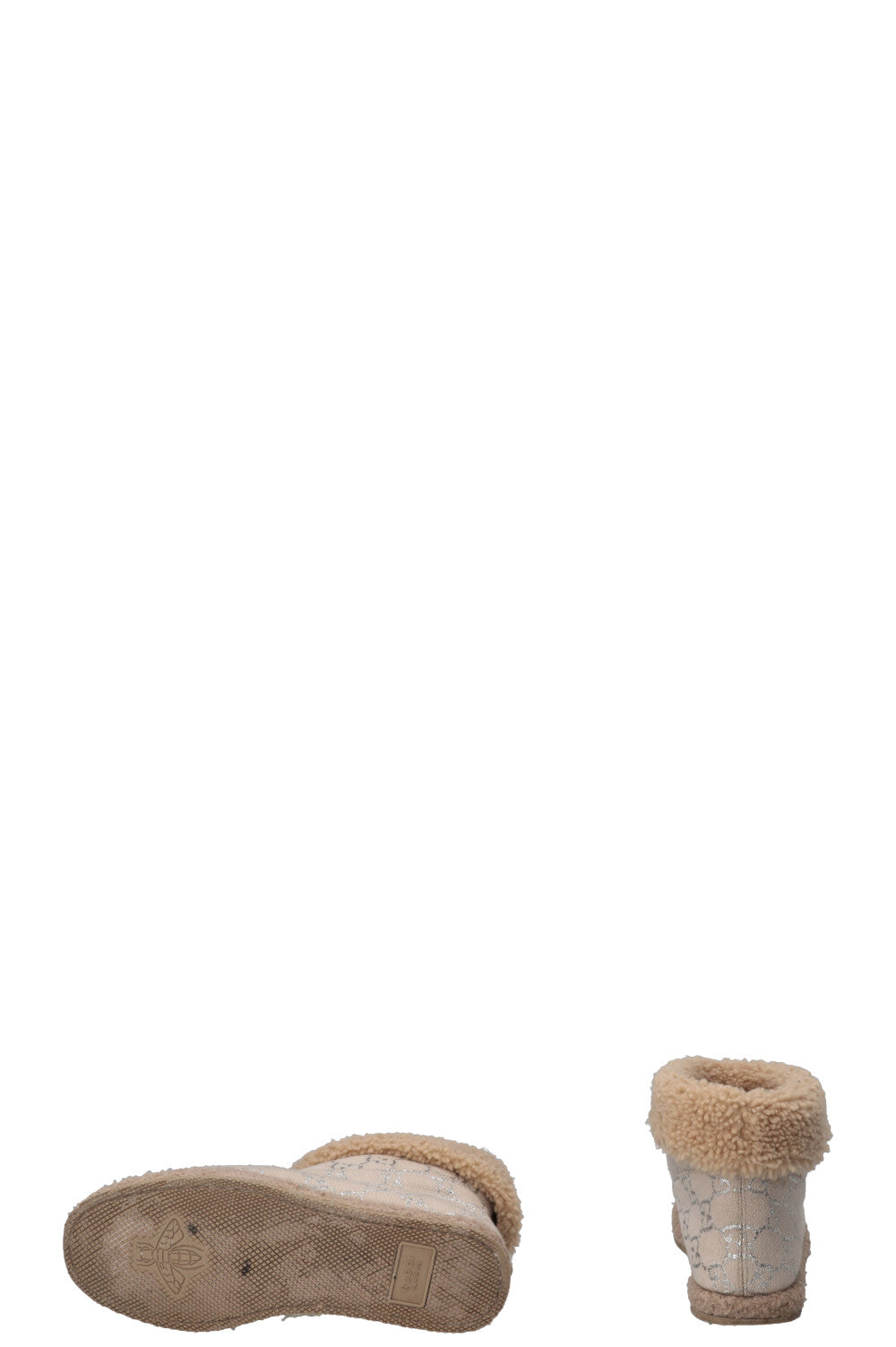 GUCCI Fria Horsebit Ankle Boots Shearling Canvas