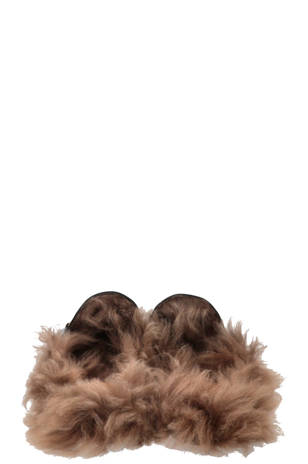 GUCCI Fur Princetown Mules Leather Black