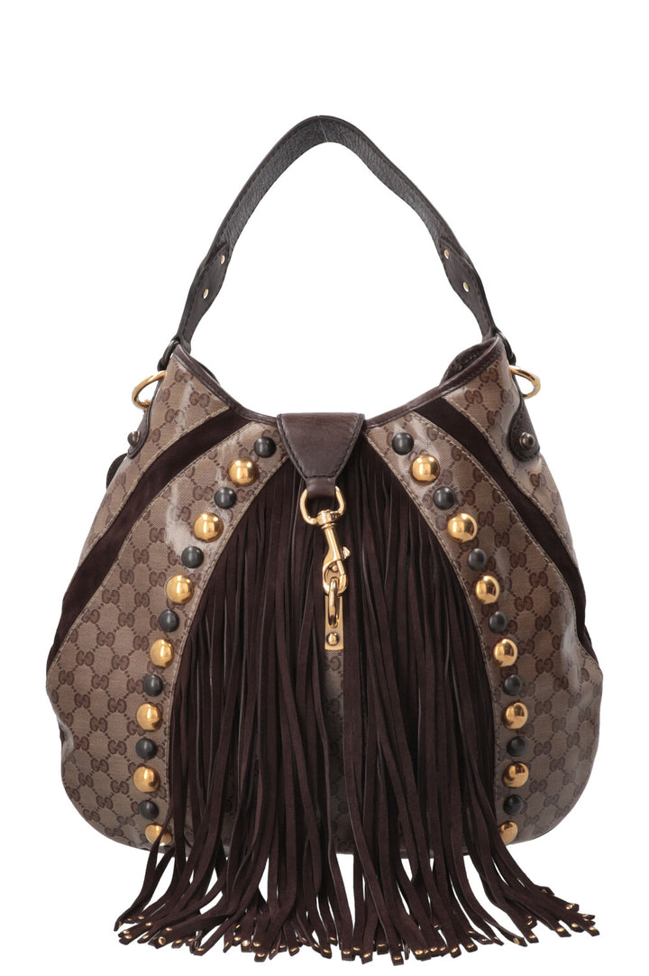 Sac hobo frangé GUCCI GG Babouska en toile