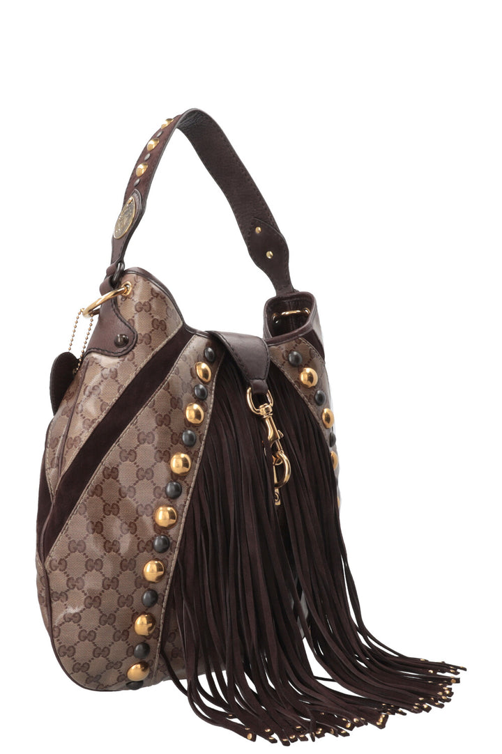 Sac hobo frangé GUCCI GG Babouska en toile