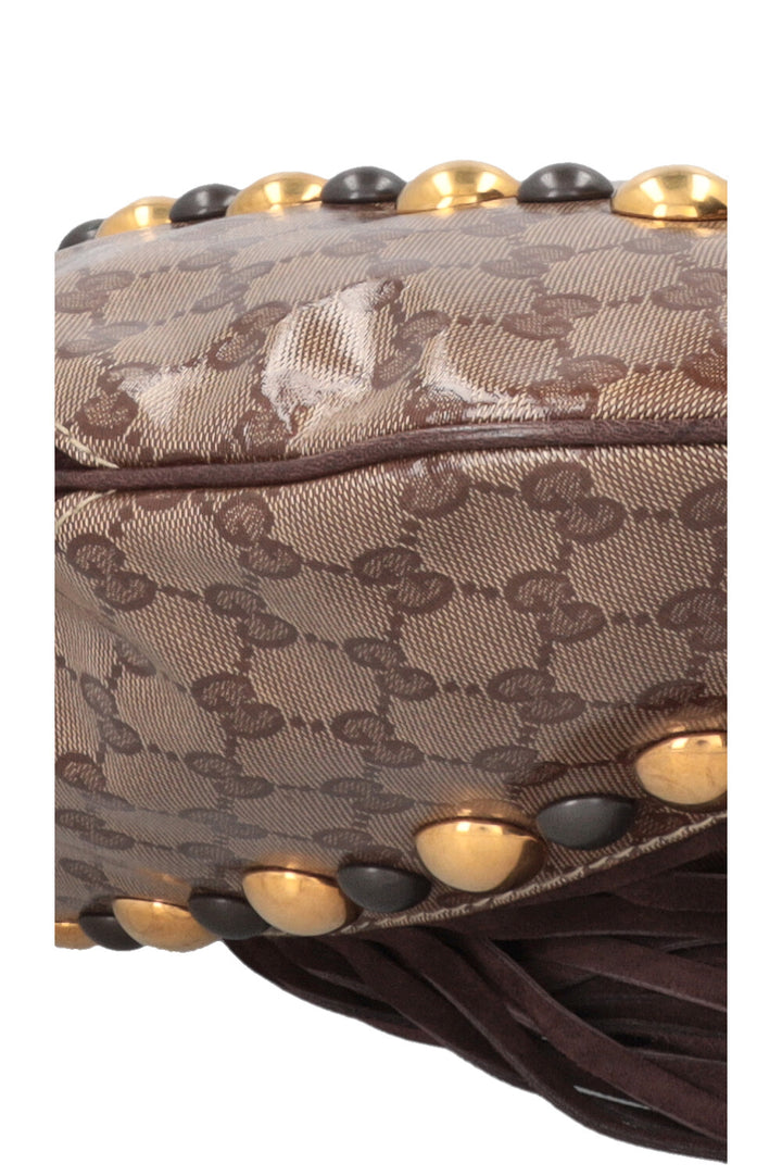 Sac hobo frangé GUCCI GG Babouska en toile
