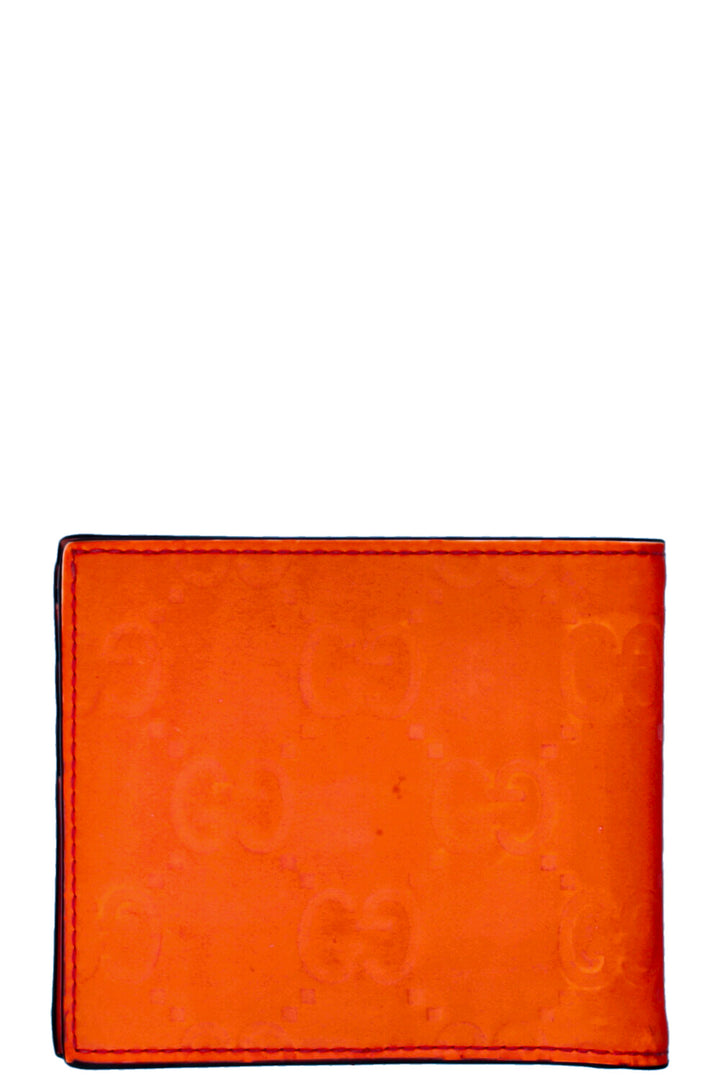 GUCCI GG Bi Fold Wallet Neon Orange
