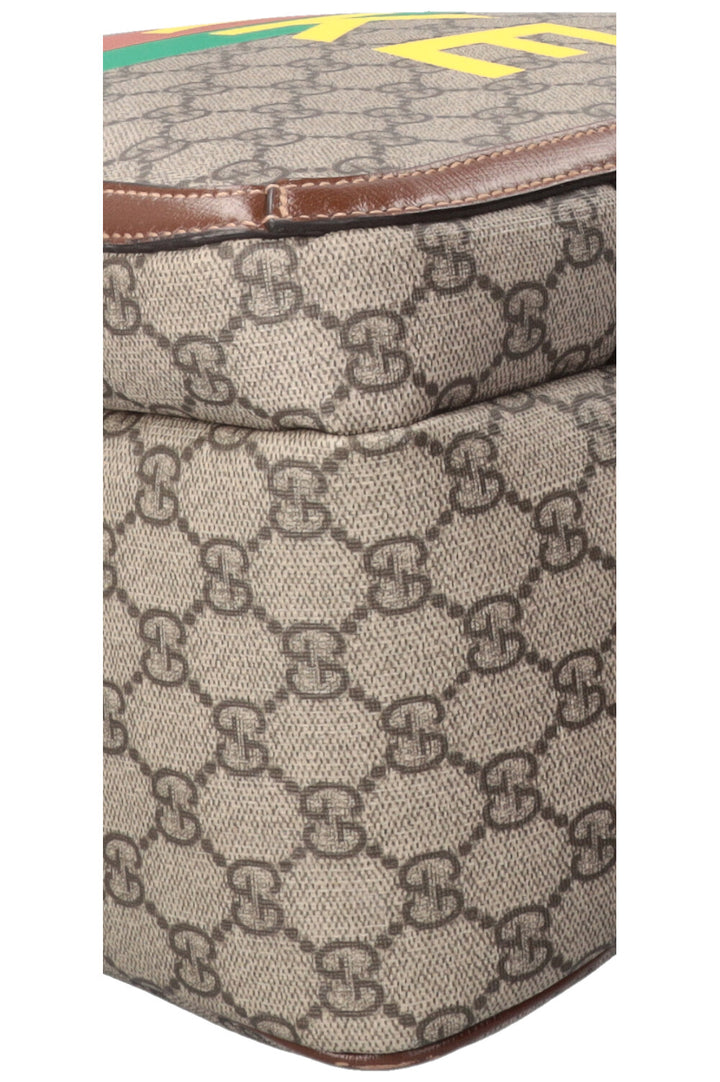 GUCCI GG Fake/Not Backpack Supreme Canvas Brown