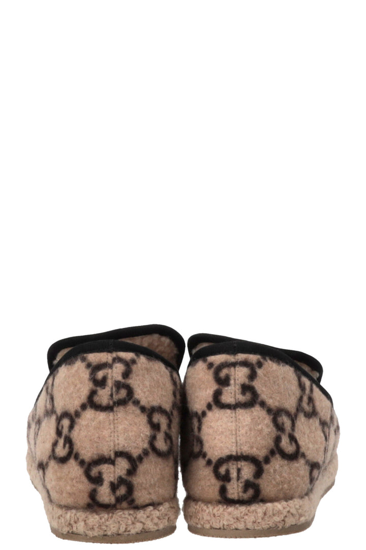 GUCCI Mocassins GG Fria Laine Beige Marron