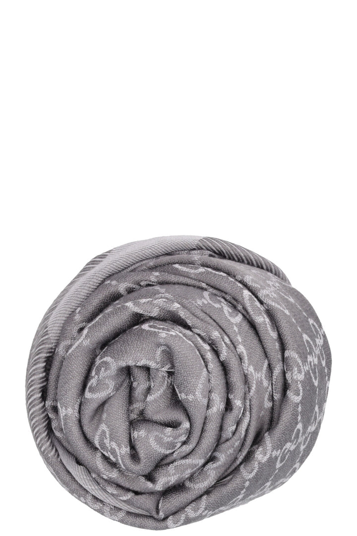 GUCCI GG Jaquard Scarf Grey
