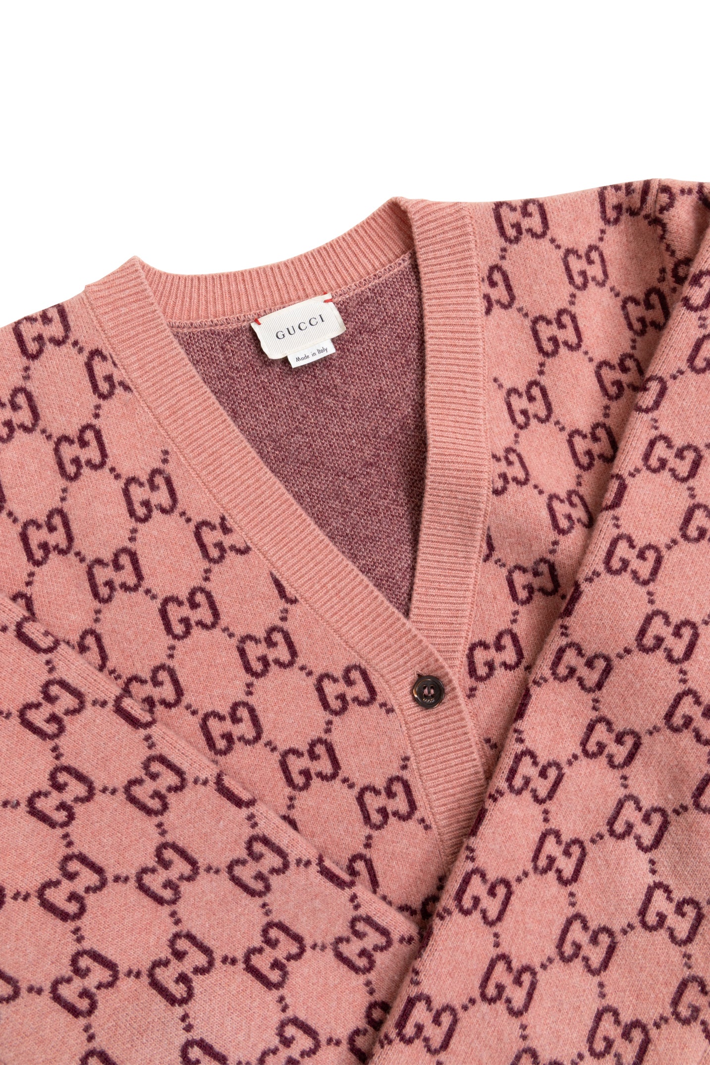 GUCCI GG Knit Cardigan Wool Pink – REAWAKE