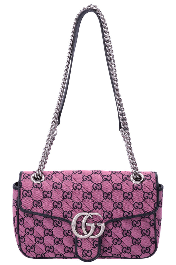 GUCCI GG Marmont Medium Shoulder Bag Canvas Pink