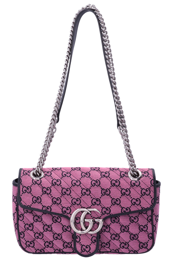 GUCCI Sac porté épaule moyen GG Marmont Toile Rose