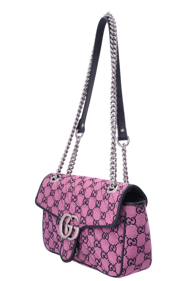 GUCCI Sac porté épaule moyen GG Marmont Toile Rose