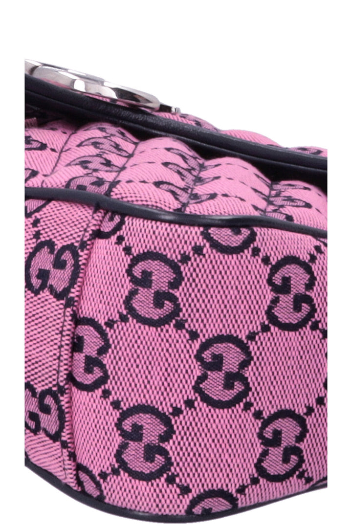 GUCCI Sac porté épaule moyen GG Marmont Toile Rose
