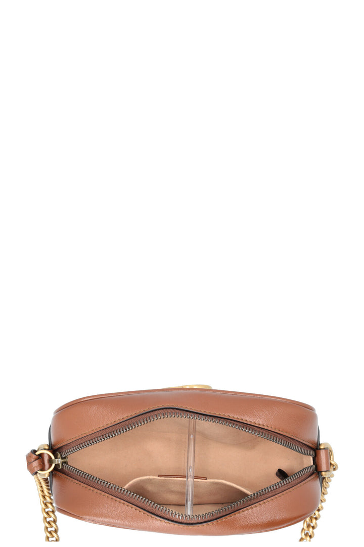 GUCCI GG Marmont Mini Camera Bag Leather Brown