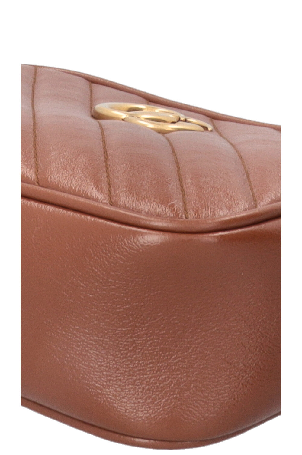 GUCCI GG Marmont Mini Camera Bag Leather Brown