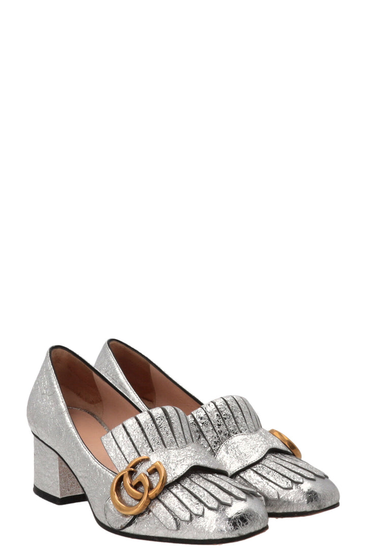 GUCCI GG Marmont Pumps Silver