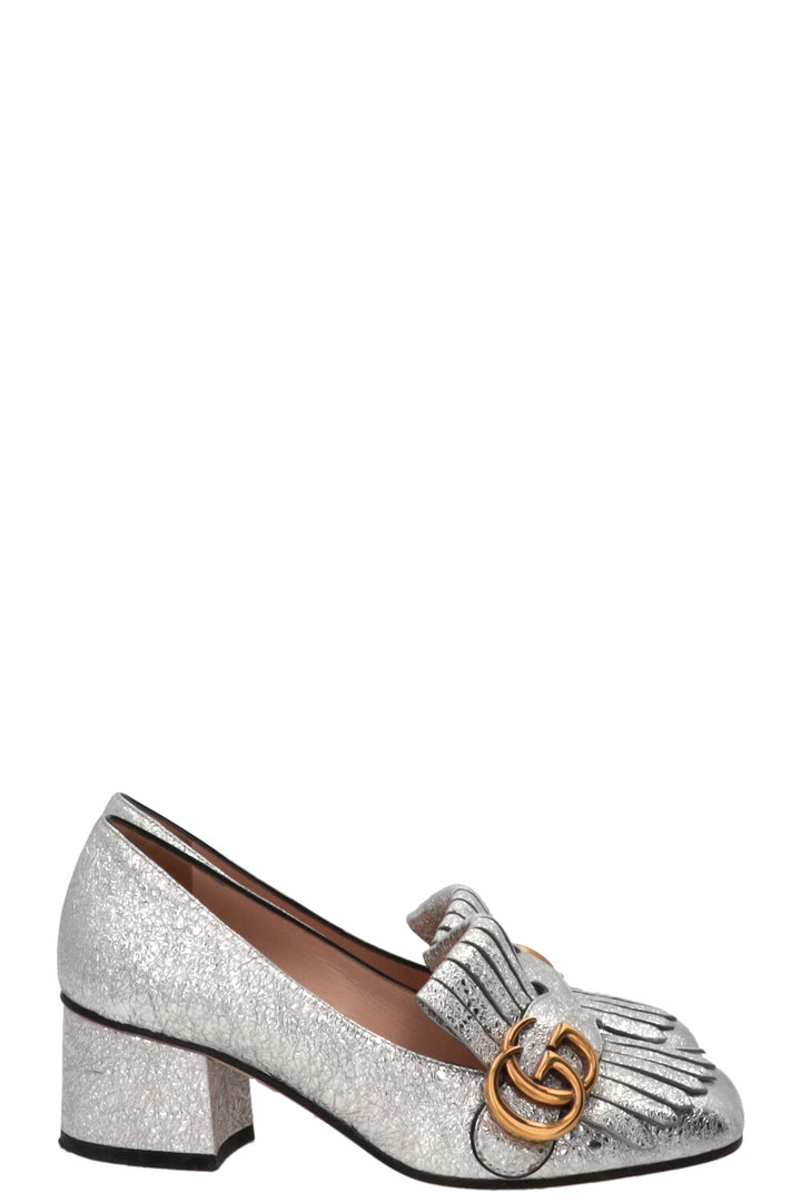 GUCCI GG Marmont Pumps Silver