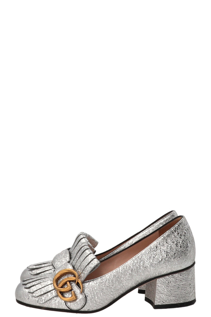 GUCCI GG Marmont Pumps Silver