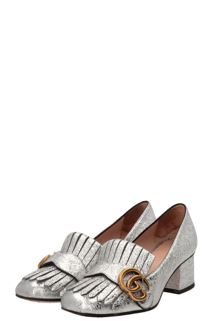 GUCCI GG Marmont Pumps Silver