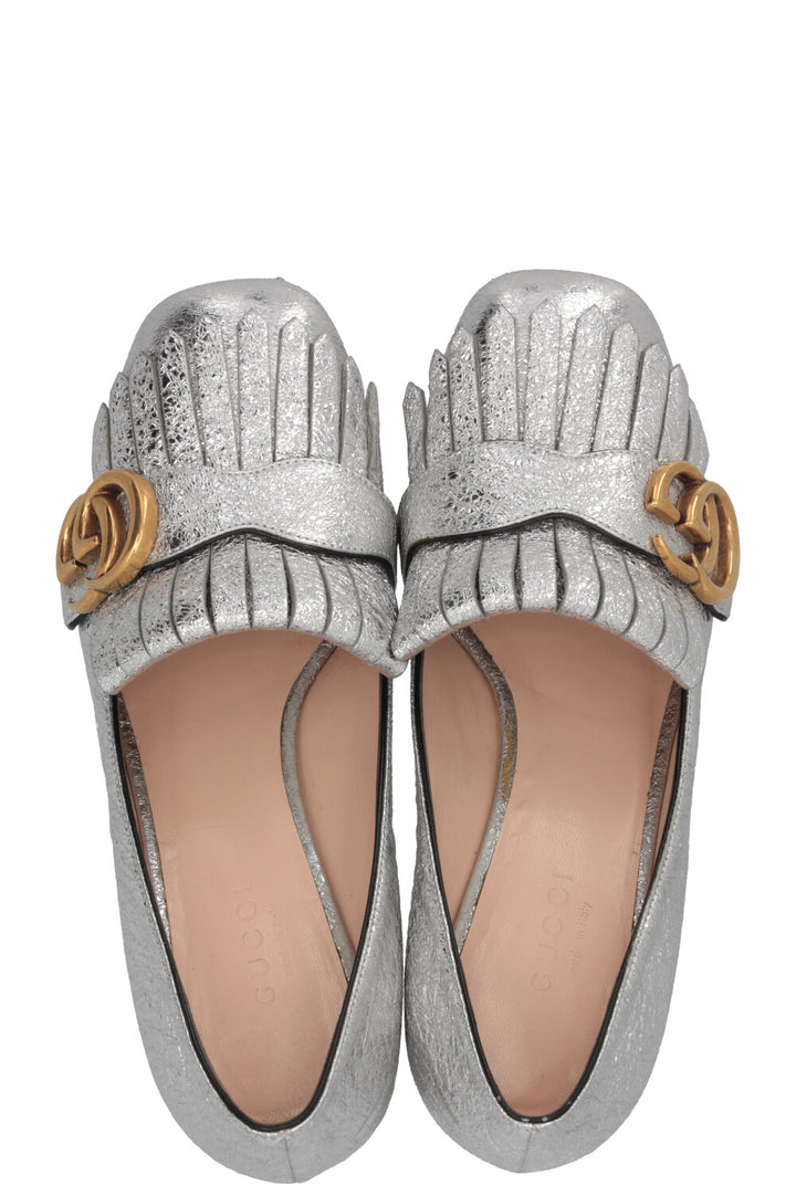 GUCCI GG Marmont Pumps Silver