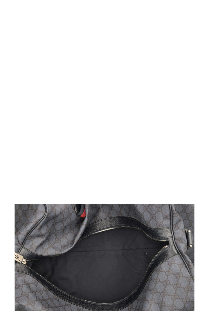 GUCCI GG Monogram Medium Web Duffle Bag Navy