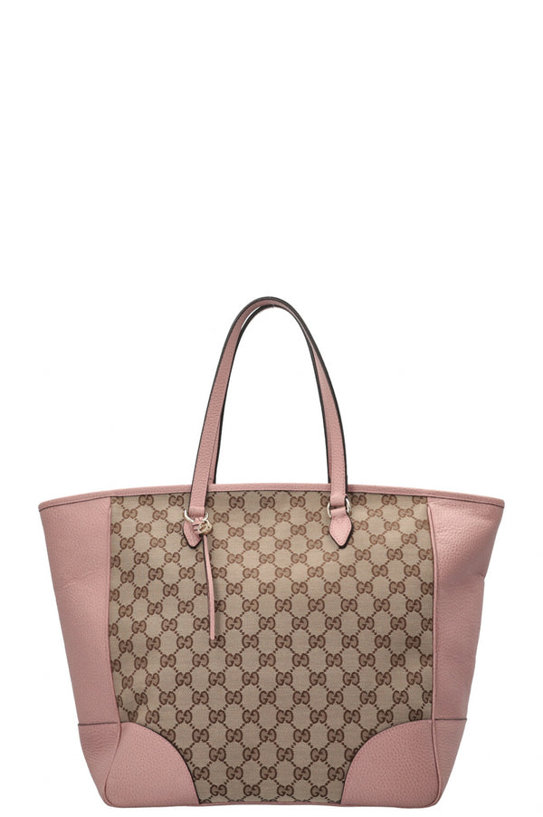 GUCCI GG Tote Canvas Leather Pink