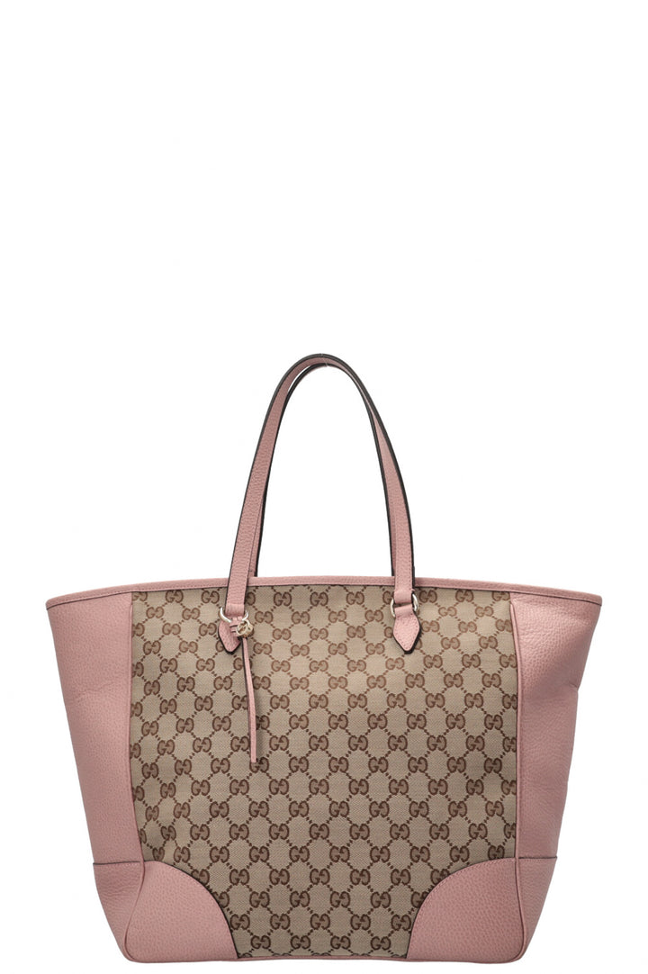 GUCCI GG Tote Canvas Leather Pink