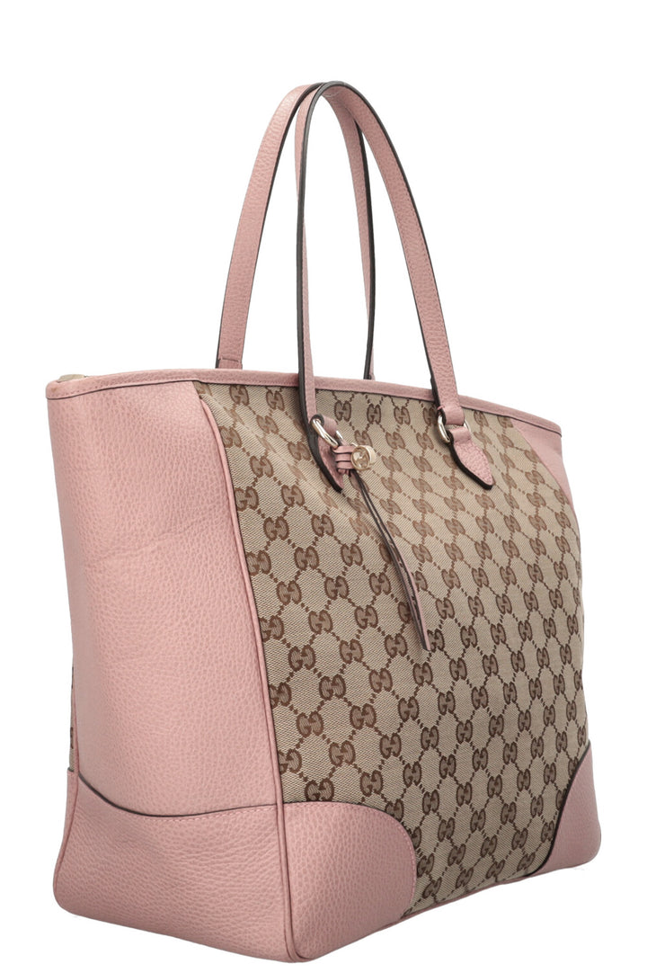 GUCCI GG Tote Canvas Leather Pink