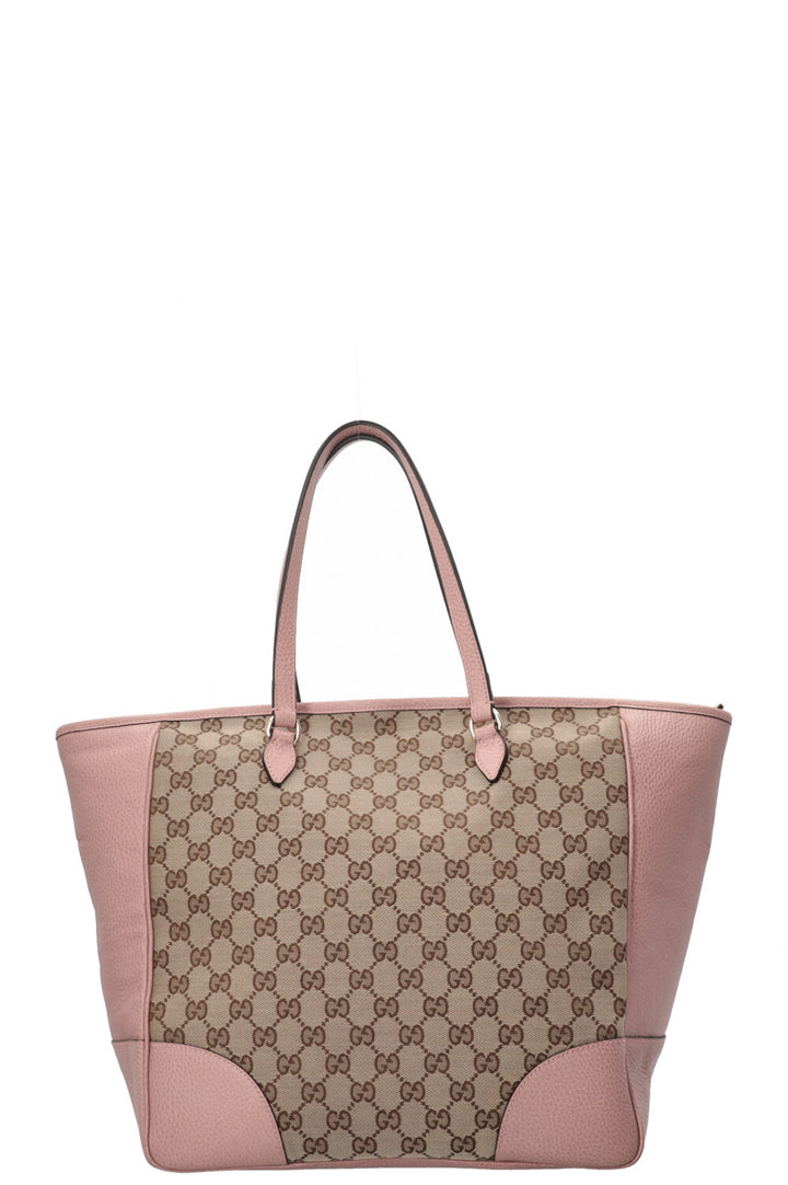 GUCCI GG Tote Canvas Leather Pink
