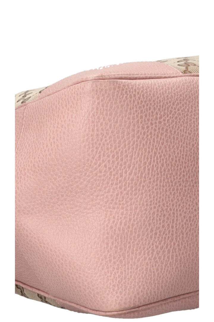 GUCCI GG Tote Canvas Leather Pink