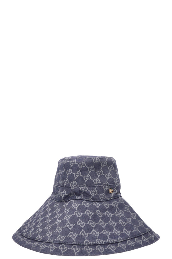 GUCCI GG Wide Brim Hat Canvas Blue
