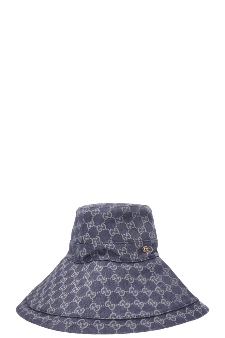 GUCCI GG Wide Brim Hat Canvas Blue