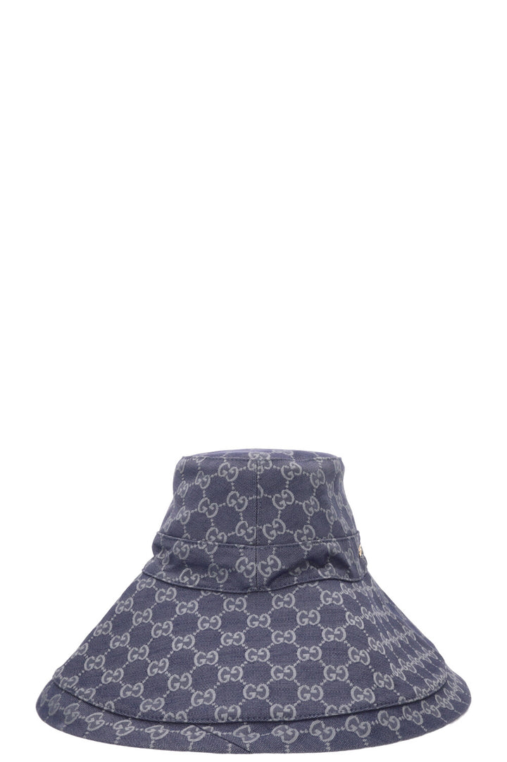 GUCCI GG Wide Brim Hat Canvas Blue