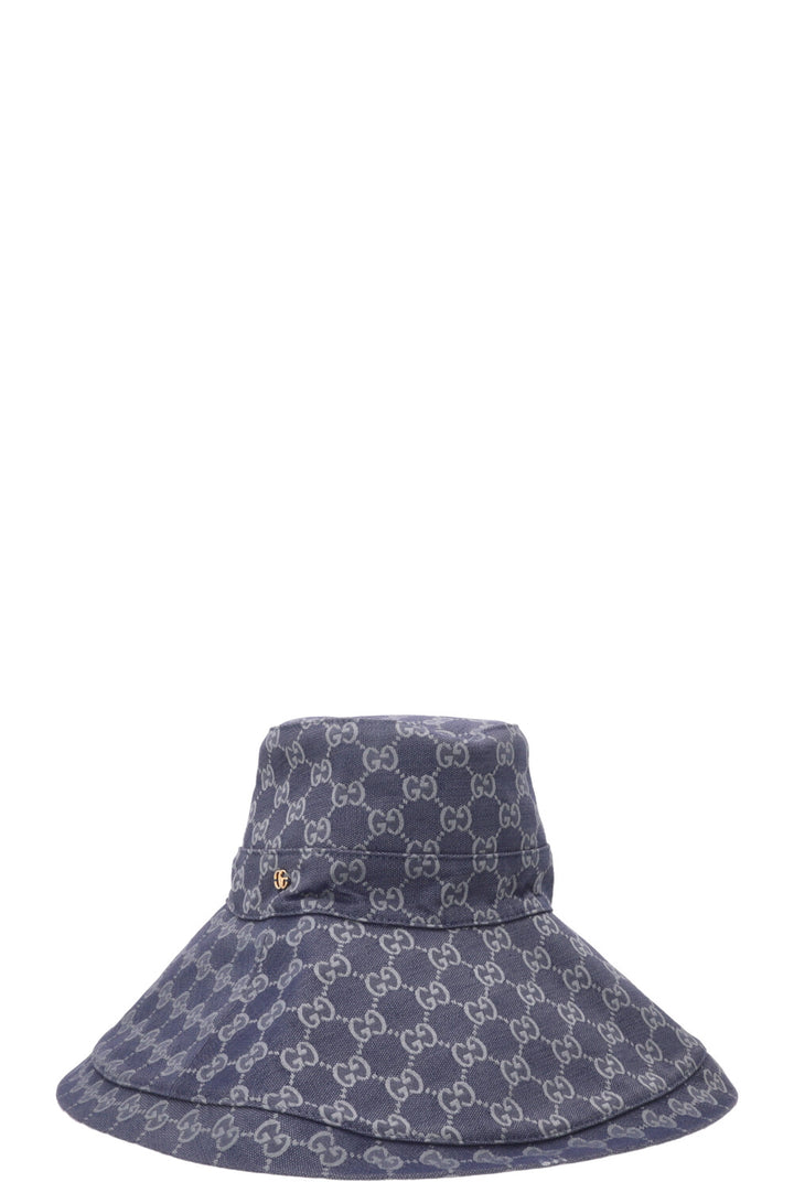 GUCCI GG Wide Brim Hat Canvas Blue