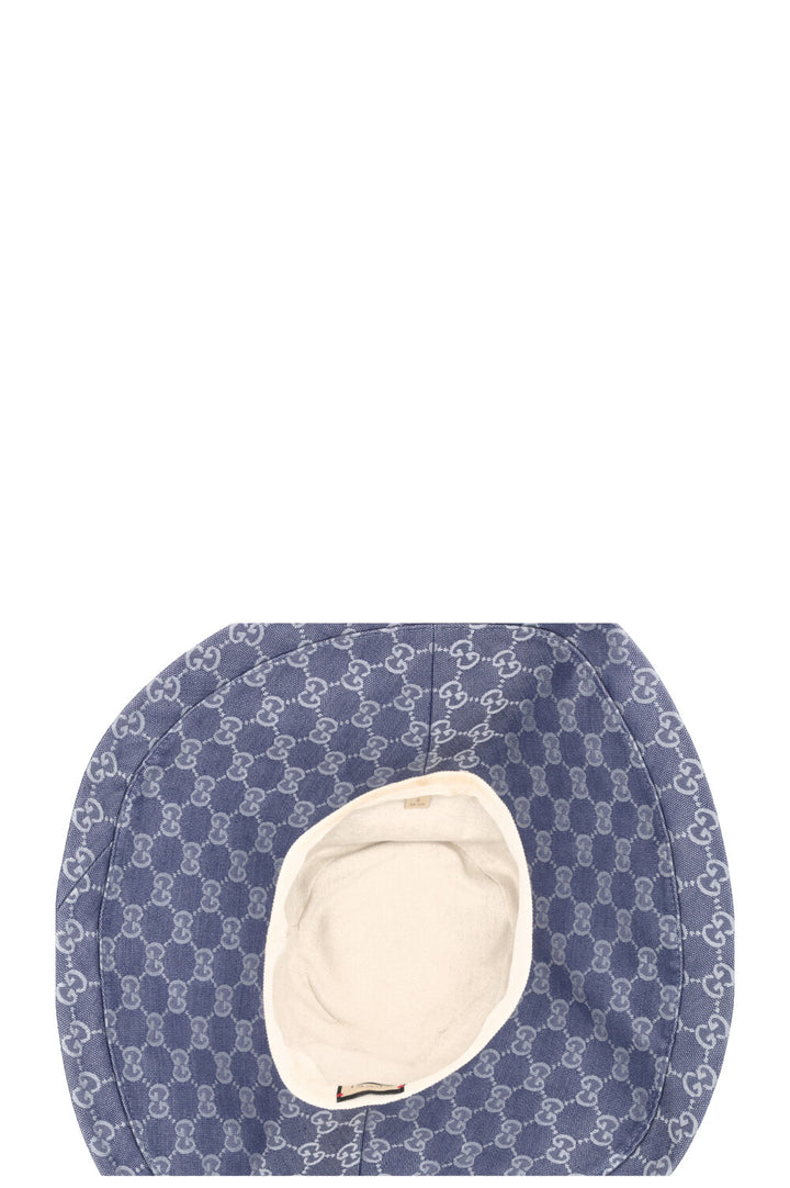 GUCCI GG Wide Brim Hat Canvas Blue