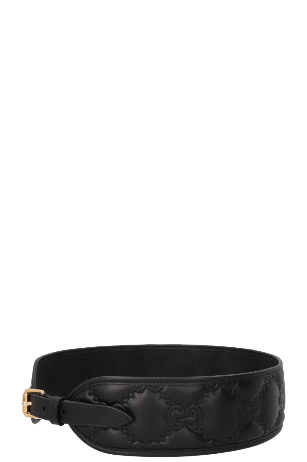 GUCCI GG Wide Waist Belt Leather Black