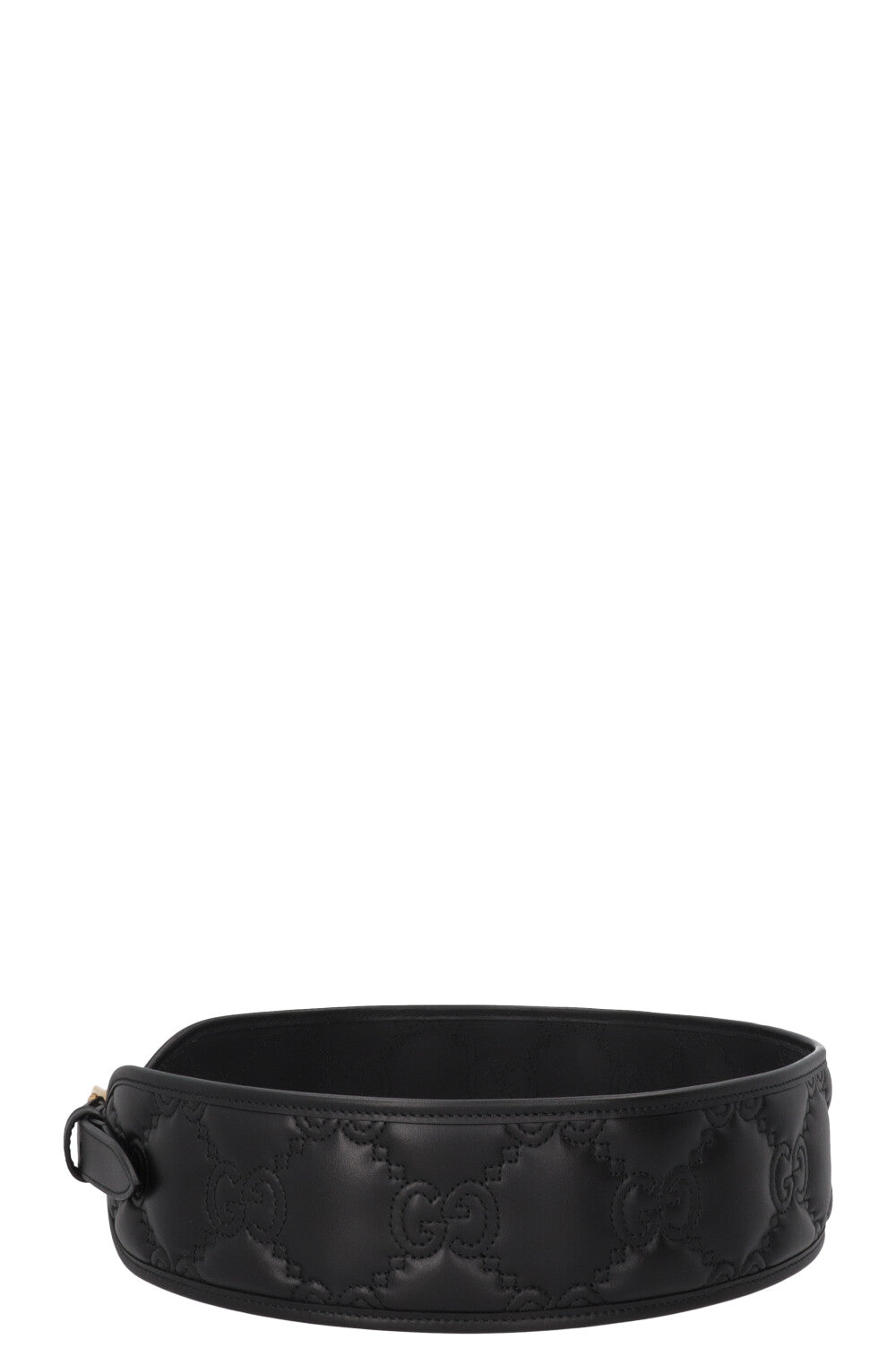 GUCCI GG Wide Waist Belt Leather Black