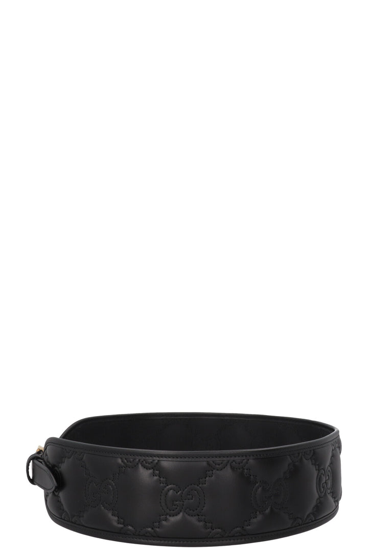 GUCCI GG Wide Waist Belt Leather Black