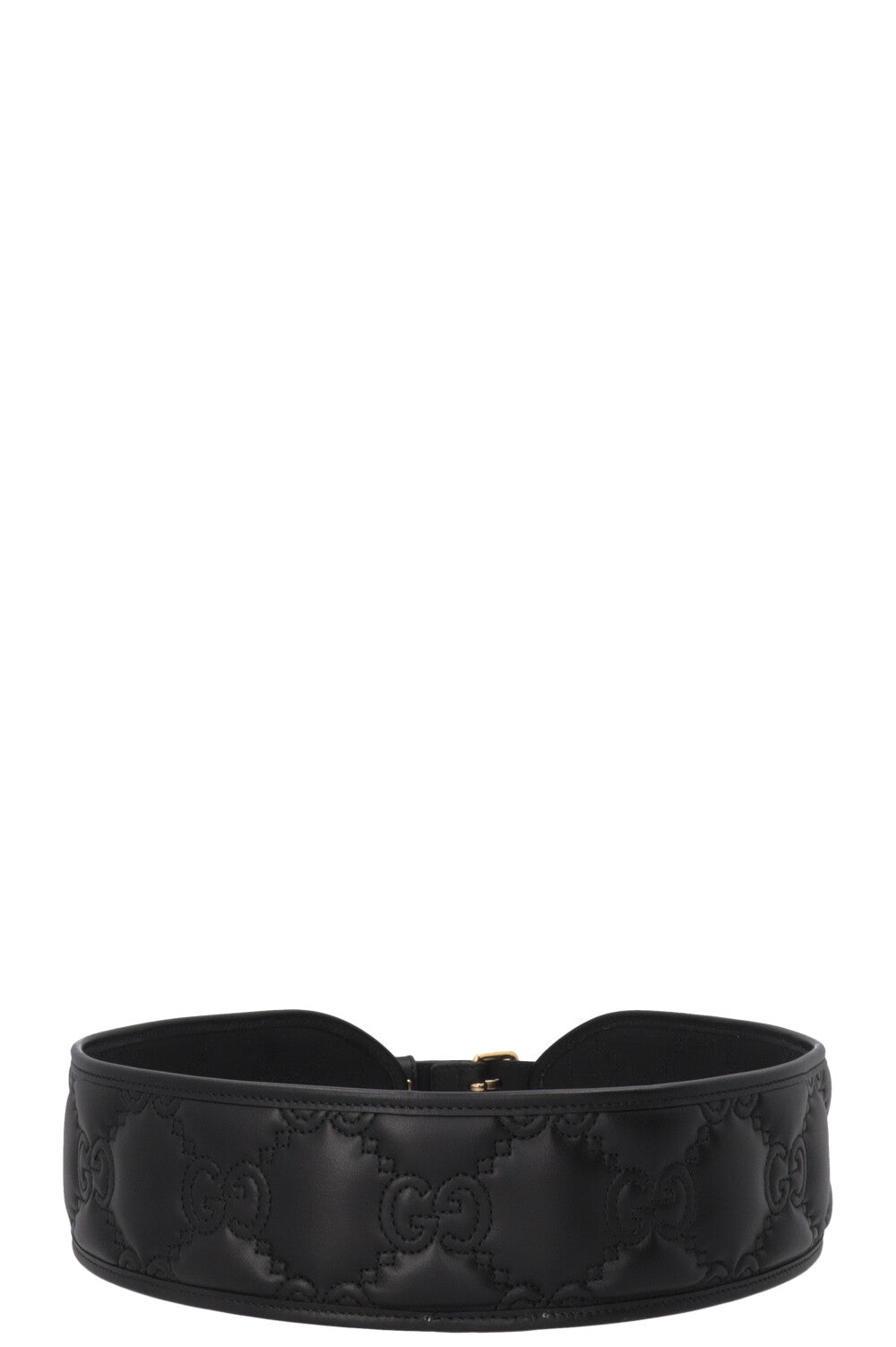 GUCCI GG Wide Waist Belt Leather Black