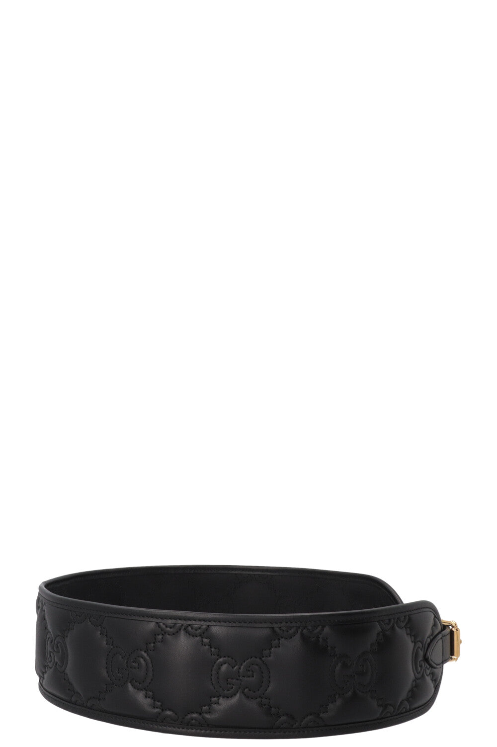 GUCCI GG Wide Waist Belt Leather Black