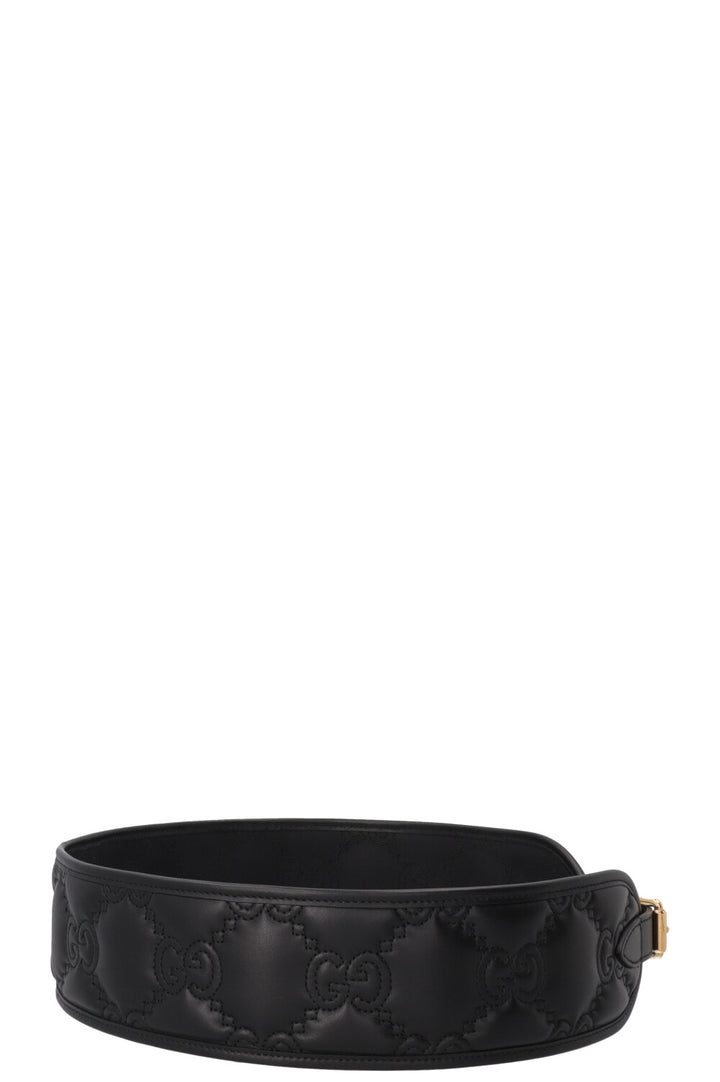 GUCCI GG Wide Waist Belt Leather Black