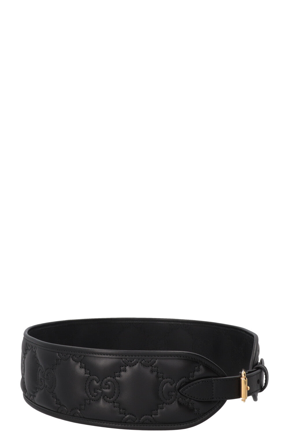 GUCCI GG Wide Waist Belt Leather Black
