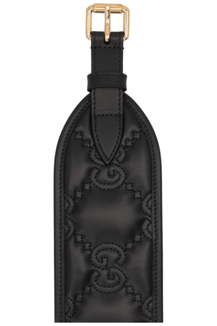 GUCCI GG Wide Waist Belt Leather Black