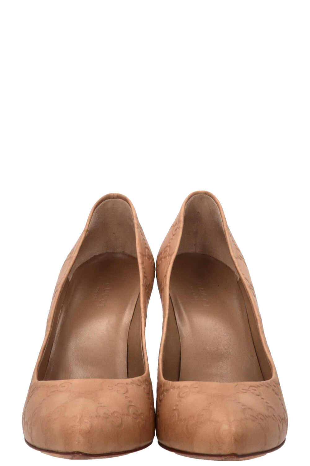 GUCCI Guccissima Heels Leather Beige