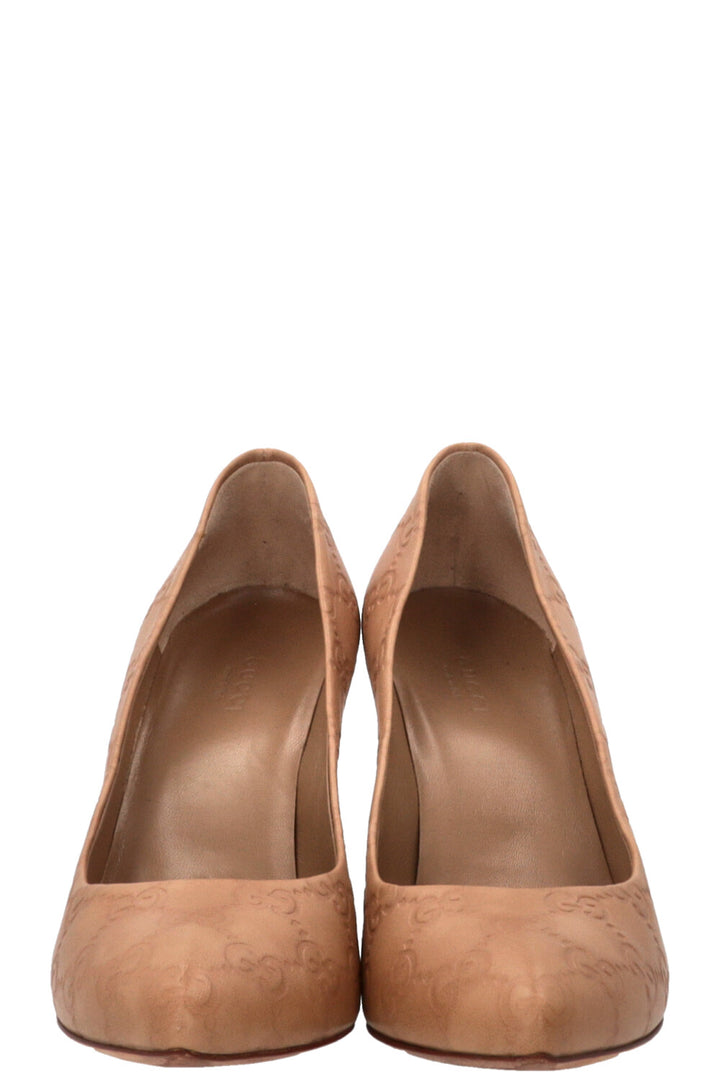GUCCI Guccissima Heels Leather Beige