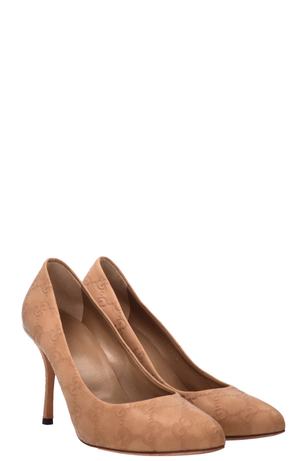 GUCCI Guccissima Heels Leather Beige