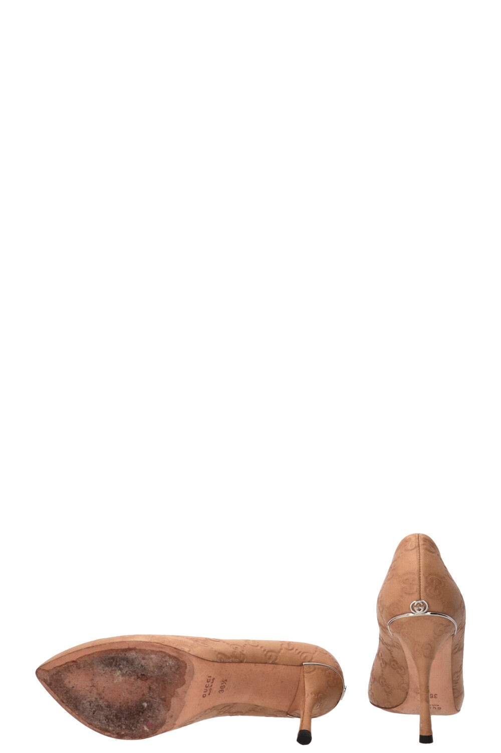 GUCCI Guccissima Heels Leather Beige