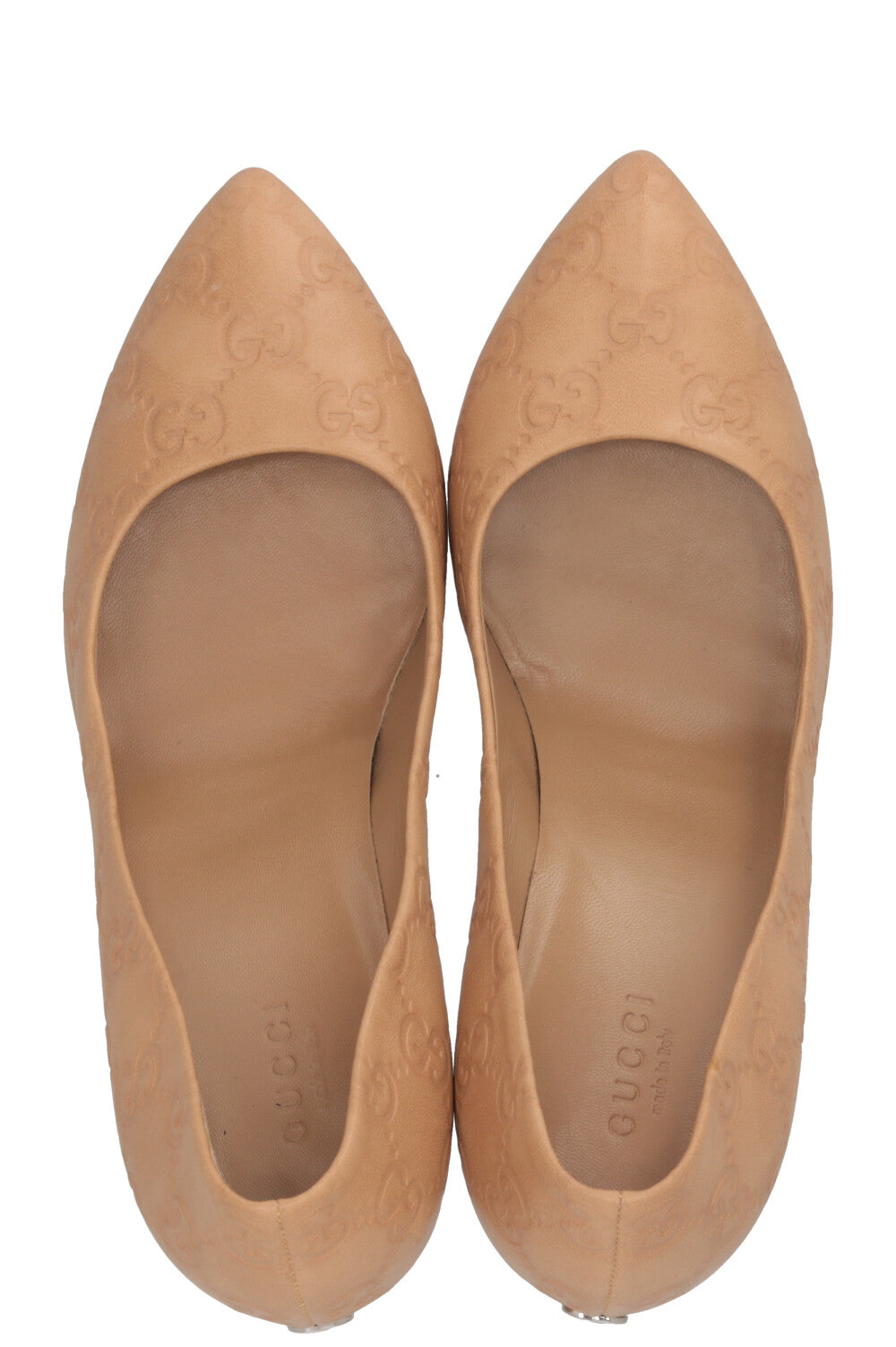 GUCCI Guccissima Heels Leather Beige