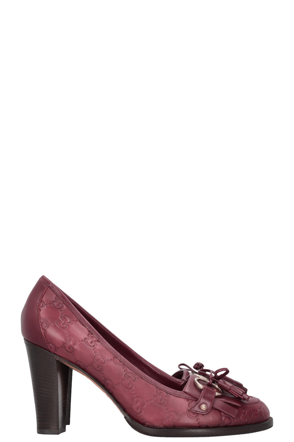 Escarpins à bride arrière Gucci en cuir Guccissima bordeaux