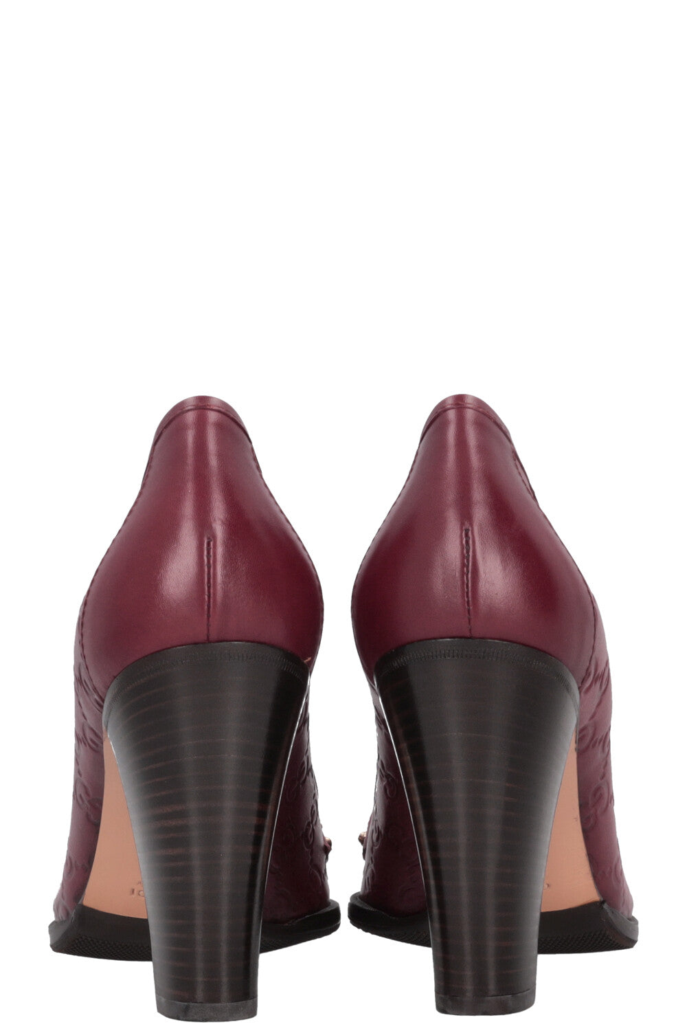 Escarpins à bride arrière Gucci en cuir Guccissima bordeaux